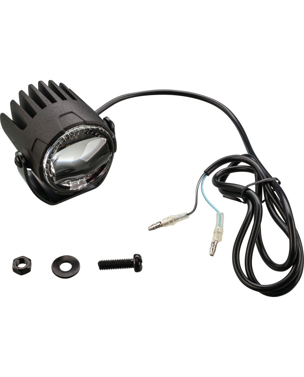 LED-Nebelscheinwerfer 12V, Abm. ca. 55x70mm, matt-schwarzes  Aluminium-Gehäuse, e-geprüft, 1 Stück inkl. Halter