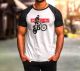 Raglan T-Shirt »onekickonly« , schwarze Ärmel, 2-farbig bedruckt, Größe M - XXL, Slim Fit 100% Baumwolle