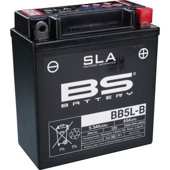 SLA-Batterie 12V / 5.3Ah, wartungsfrei befüllt, auslaufsicher durch SLA-Technologie (ohne Vlies, ohne Gel) Typ BB5L-B / YB5L-B / 12N5-3B