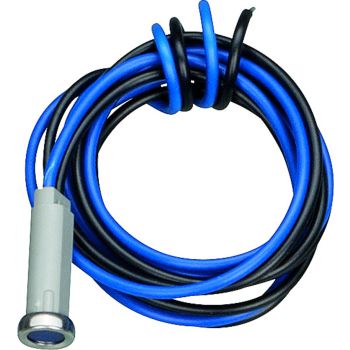 12V Kontrollleuchte blau, passend für 8mm Bohrung, Anschlusskabel ca. 76cm