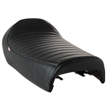 KEDO Sitzbank 'Classic Racer' schwarz mit gerippter Sitzfläche, schwarze Paspel, inkl. vorderen Sitzbankhalter, ohne Sitzbankhalter hinten