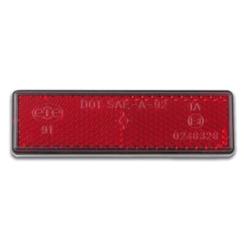 Rückstrahler/Reflektor e-geprüft (rot) ca. 94x28mm, Schraubbefestigung 2x  M4, Bolzen-Abstand 50mm