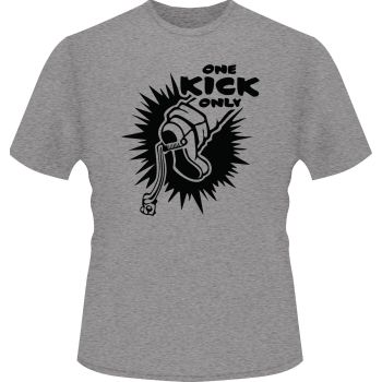 T-Shirt »ONE KICK ONLY« , grau, Größe M - XXL, Regular Fit, Farbe: sports grey, Aufdruck: schwarz, 100% Baumwolle (180g/m²)