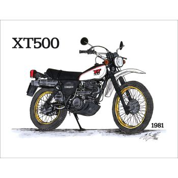 Kunstdruck by Ingo Löchert 'XT500 1981', 6-Farbdruck auf Semiglanz-Posterpapier, Größe ca. 295x380mm