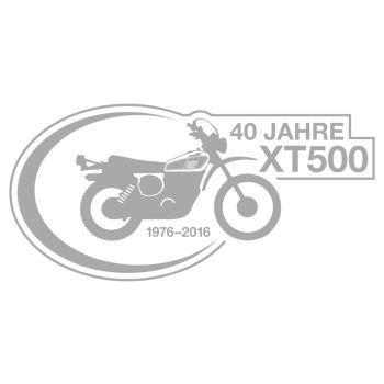 '40 Jahre XT500' Aufkleber, silber, Abm ca. 190x95mm, 1 Stück